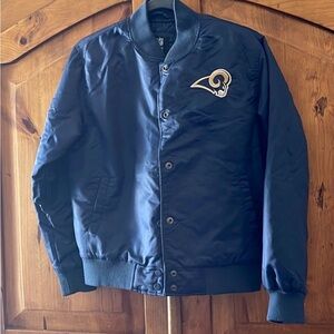 NFL Navy & Gold Los Angeles Rams Satin Bomber Jacket